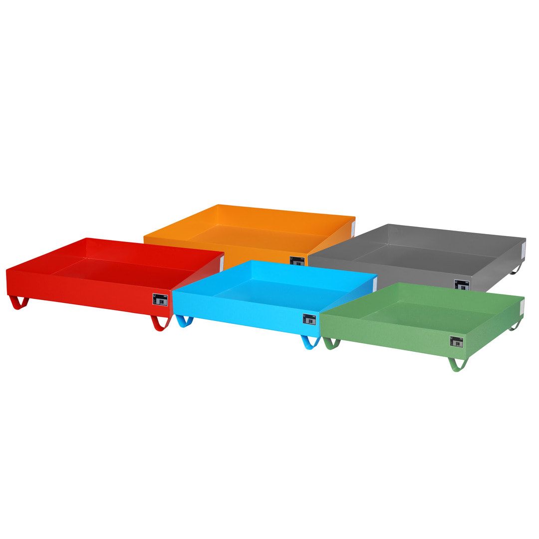 Auffangwanne - 1.200 x 1.200 mm (BxT) - 230 l - Füße - feuerrot