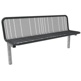 Parkbank, Drahtgitterbank zum Einbetonieren, thermoisoliert, Selbstreinigung, mit Rückenlehne, 874 x 1.795 x 430 mm (HxBxT), anthrazitgrau