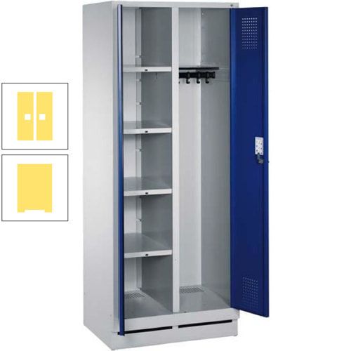 Mehrzweckschrank, Doppeltüren, Füße, 2 Abteile a 300 mm, Korpus anthrazitgrau, Tür anthrazitgrau, 1.800 x 600 x 500 mm (HxBxT)