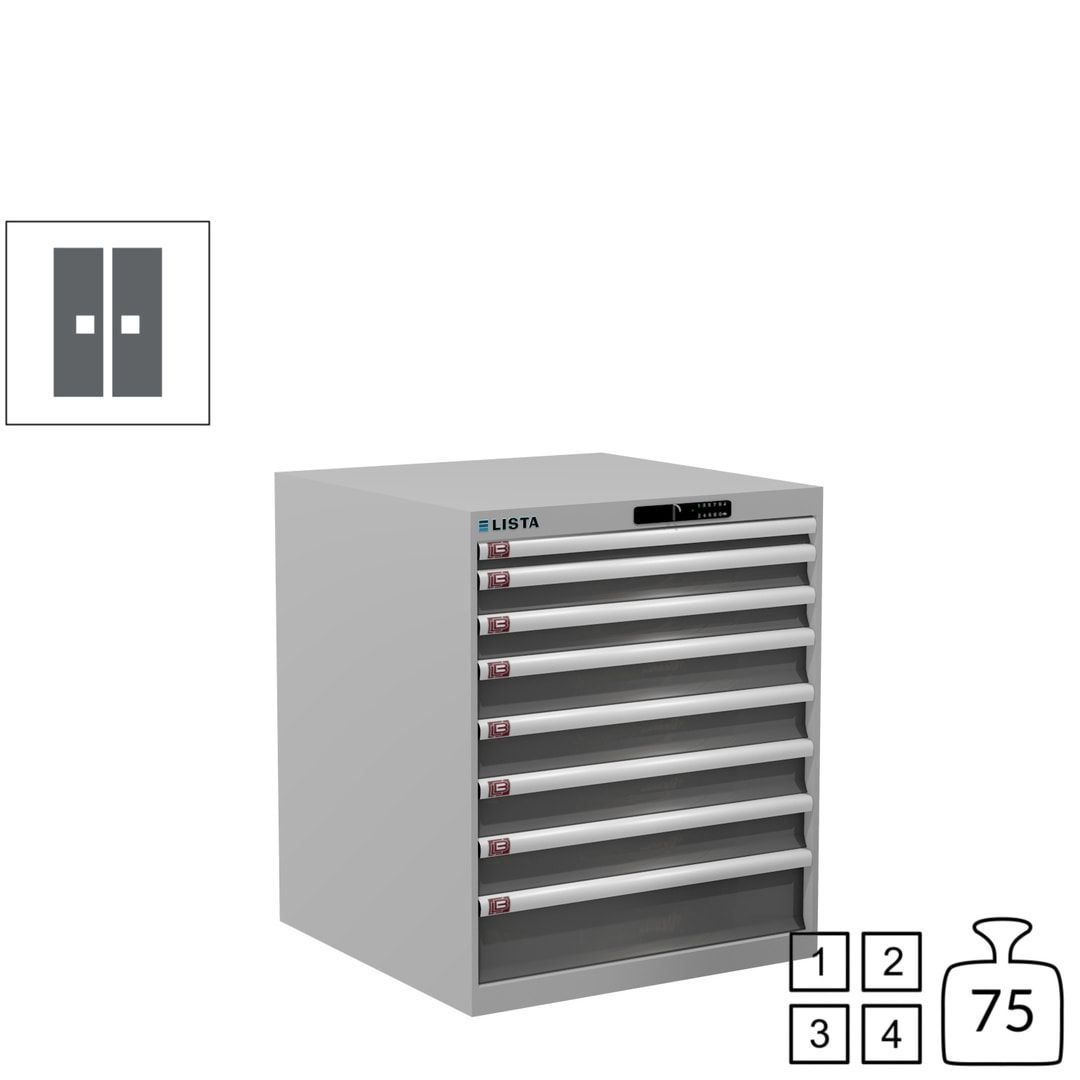 Lista Schubladenschrank - 14.408.010 - 850x717x725 mm (HxBxT) - 8 Schubladen - 75 kg - Key Lock - lichtblau (RAL 5012)