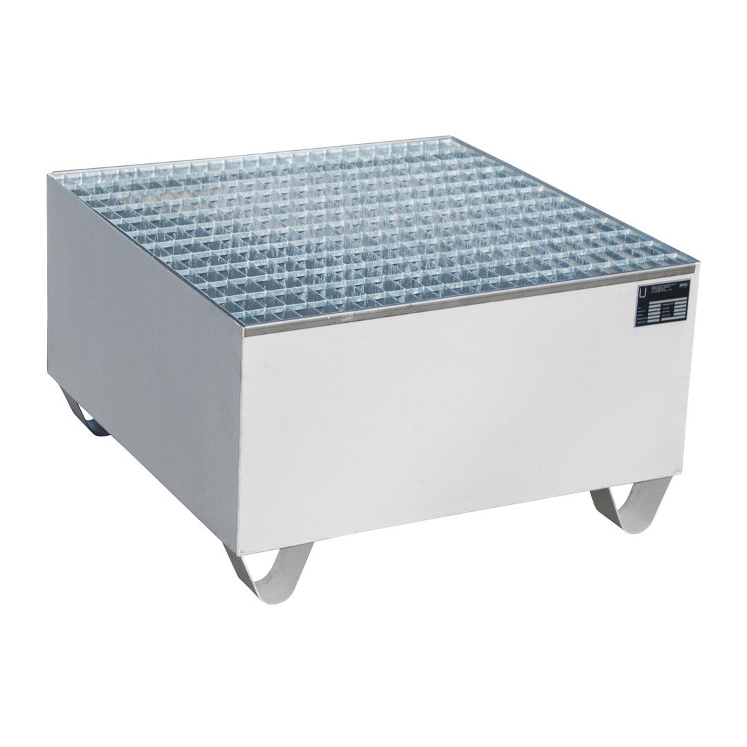 Edelstahl-Auffangwanne für 200 l Fässer - 210 l Volumen - 465 x 800 x 800 mm (HxBxT)