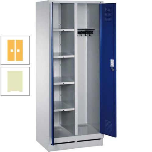 Mehrzweckschrank, Doppeltüren, Füße, 2 Abteile a 300 mm, Korpus anthrazitgrau, Tür anthrazitgrau, 1.800 x 600 x 500 mm (HxBxT)