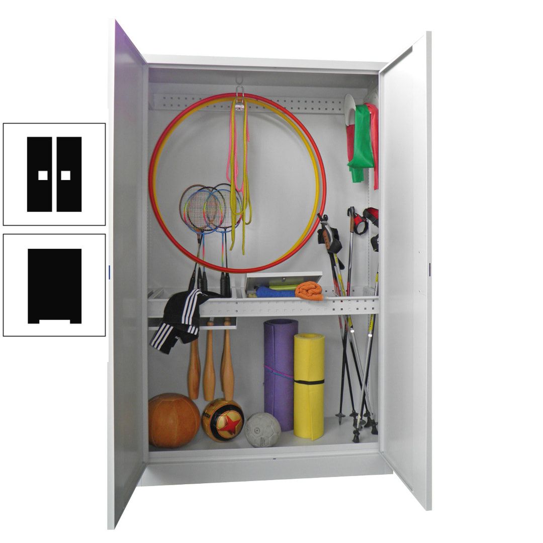 Sportschrank - Vollblechtüren - Variante 1 - 1.950x1.200x500 mm (HxBxT) - anthrazitgrau