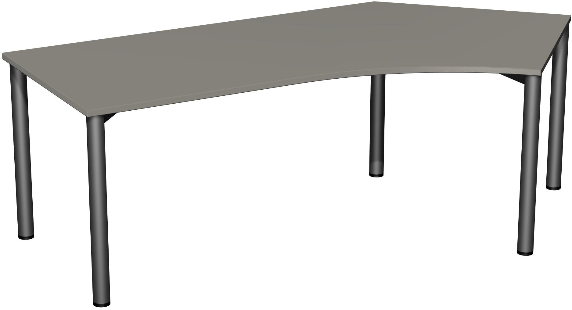 Winkel-Schreibtisch - Winkel rechts - 4-Fuß Flex - 720 x 2.166 x 1.130 mm (HxBxT) - Gestell anthrazit - Ahorn