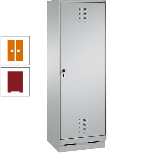 Doppel-Spind, Garderobenschrank, 1 Tür für 2 Abteile a 300 mm, Korpus anthrazitgrau, Türen anthrazitgrau, 1.800 x 600 x 500 mm (HxBxT)