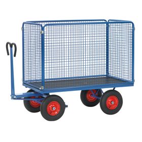 Fetra - Handpritschenwagen - Traglast 1.250 kg - (BxT) 1.000 x 2.000 mm - Drahtgitterwände 1.000 mm - Bereifung und Zugöse wählbar