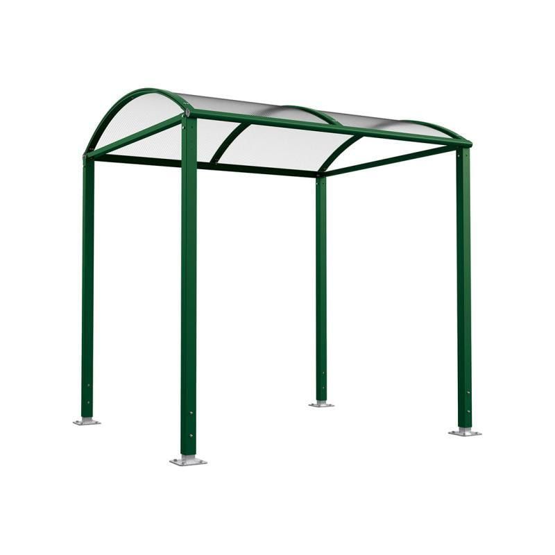 Fahrradunterstand, Fahrradüberdachung, Erweiterung, LED Beleuchtung, 2.635 x 2.500 x 2.090 mm (HxBxT), auf Bodenplatten, Regenrinne, Farbe enzianblau