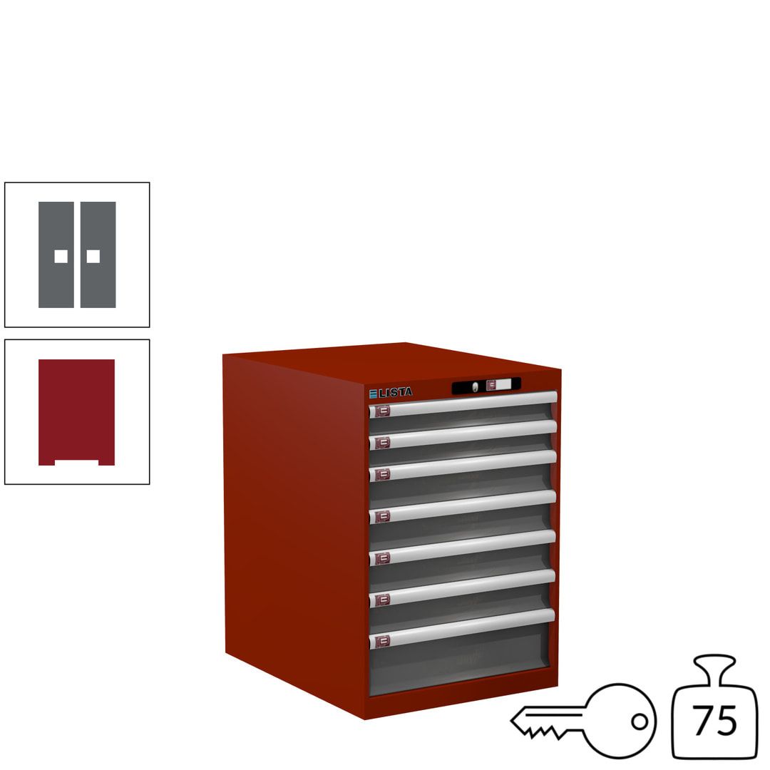 Lista Schubladenschrank - 14.367.010 - 800x564x725 mm (HxBxT) - 7 Schubladen - 75 kg - Key Lock - lichtblau (RAL 5012)