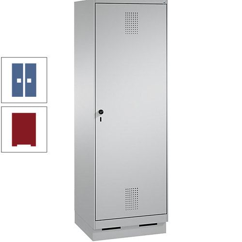 Doppel-Spind, Garderobenschrank, 1 Tür für 2 Abteile a 300 mm, Korpus anthrazitgrau, Türen anthrazitgrau, 1.800 x 600 x 500 mm (HxBxT)