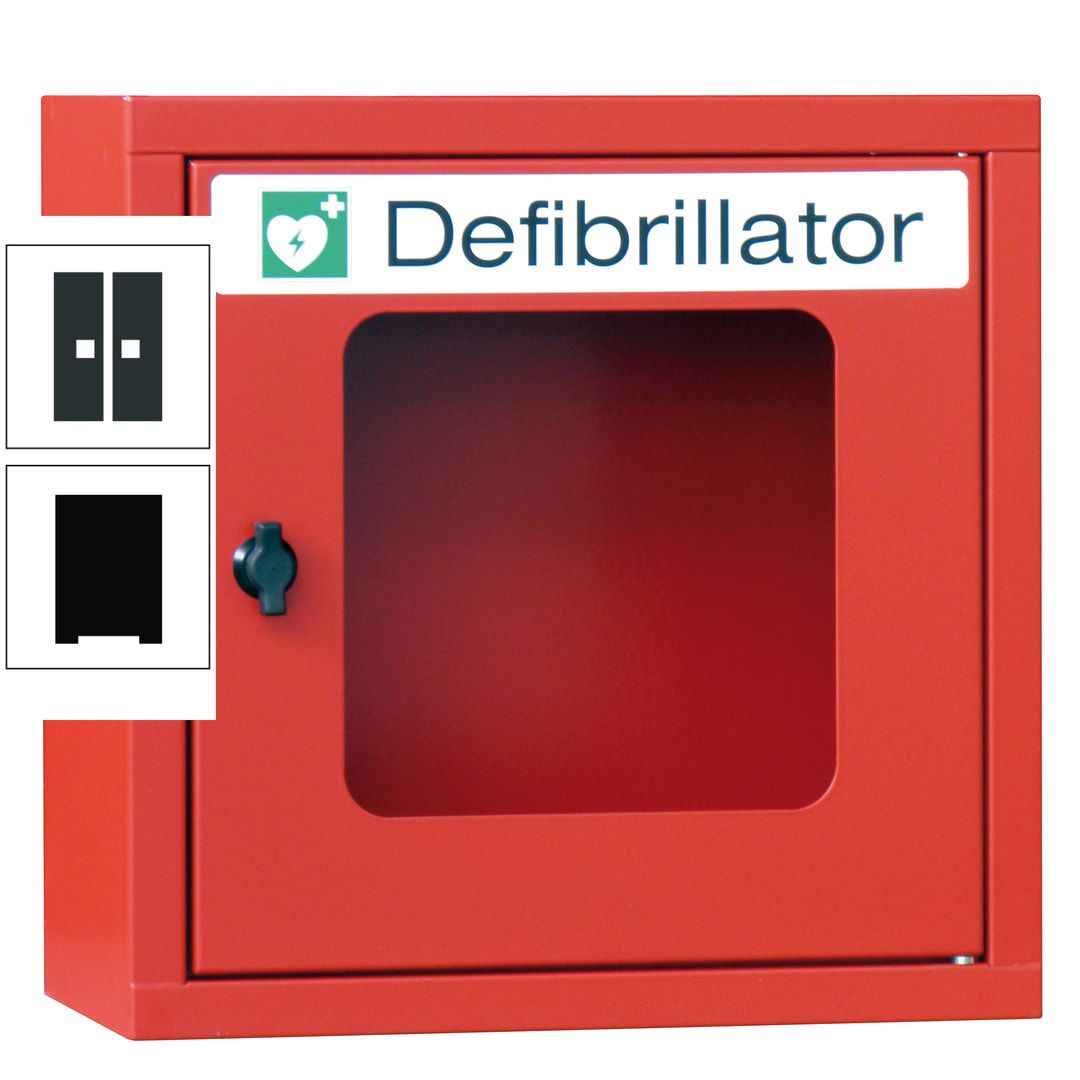 Defibrillatorenschrank - 400 x 400 x 200 mm (HxBxT) - Sichtfenster - anthrazitgrau