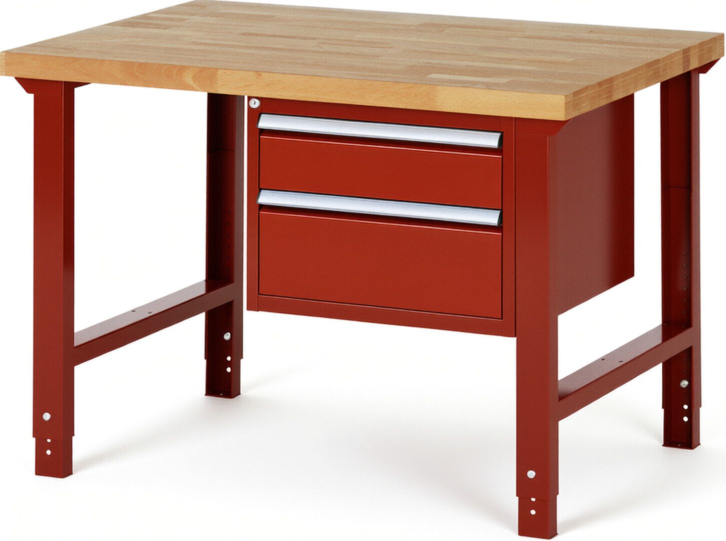 Werkbank - 2 Schubladen - Teilauszug - 150:1 / 210:1 - Höhe 790-1.140 mm - 1.250 x 900 mm (BxT) - 750 kg - Buche - Anthrazitgrau