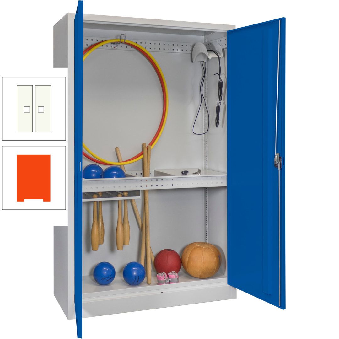 Sportschrank - Vollblechtüren - Variante 3 - 1.950x1.200x500 mm (HxBxT) - anthrazitgrau