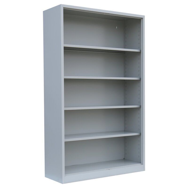 Aktenregal, Ordnerregal, Büroregal, 5 Fächer, Stahl, pulverbeschichtet, 1.950 x 1.200 x 422 mm (HxBxT), Farbe: lichtgrau
