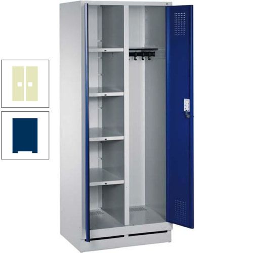 Mehrzweckschrank, Doppeltüren, Füße, 2 Abteile a 300 mm, Korpus anthrazitgrau, Tür anthrazitgrau, 1.800 x 600 x 500 mm (HxBxT)