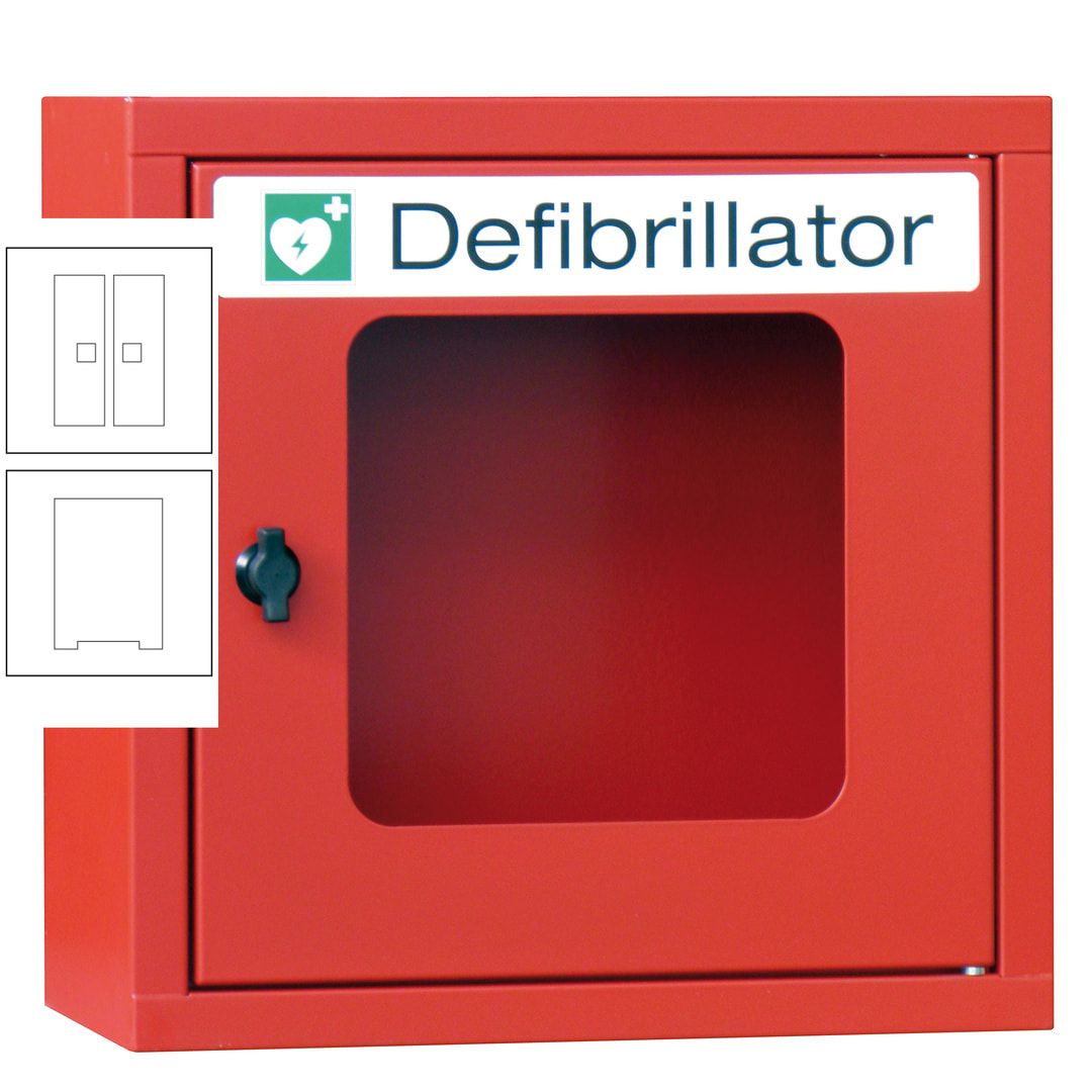 Defibrillatorenschrank - 400 x 400 x 200 mm (HxBxT) - Sichtfenster - anthrazitgrau