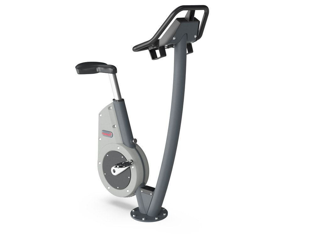 City Bike, Cardiobike, interaktiv, verstellbar auf 13 Sitzhöhen, Elektromotor, Edelstahlkurbel, Q-Faktor 175 mm, 1.380 x 510 x 970 mm (HxBxT), Grau