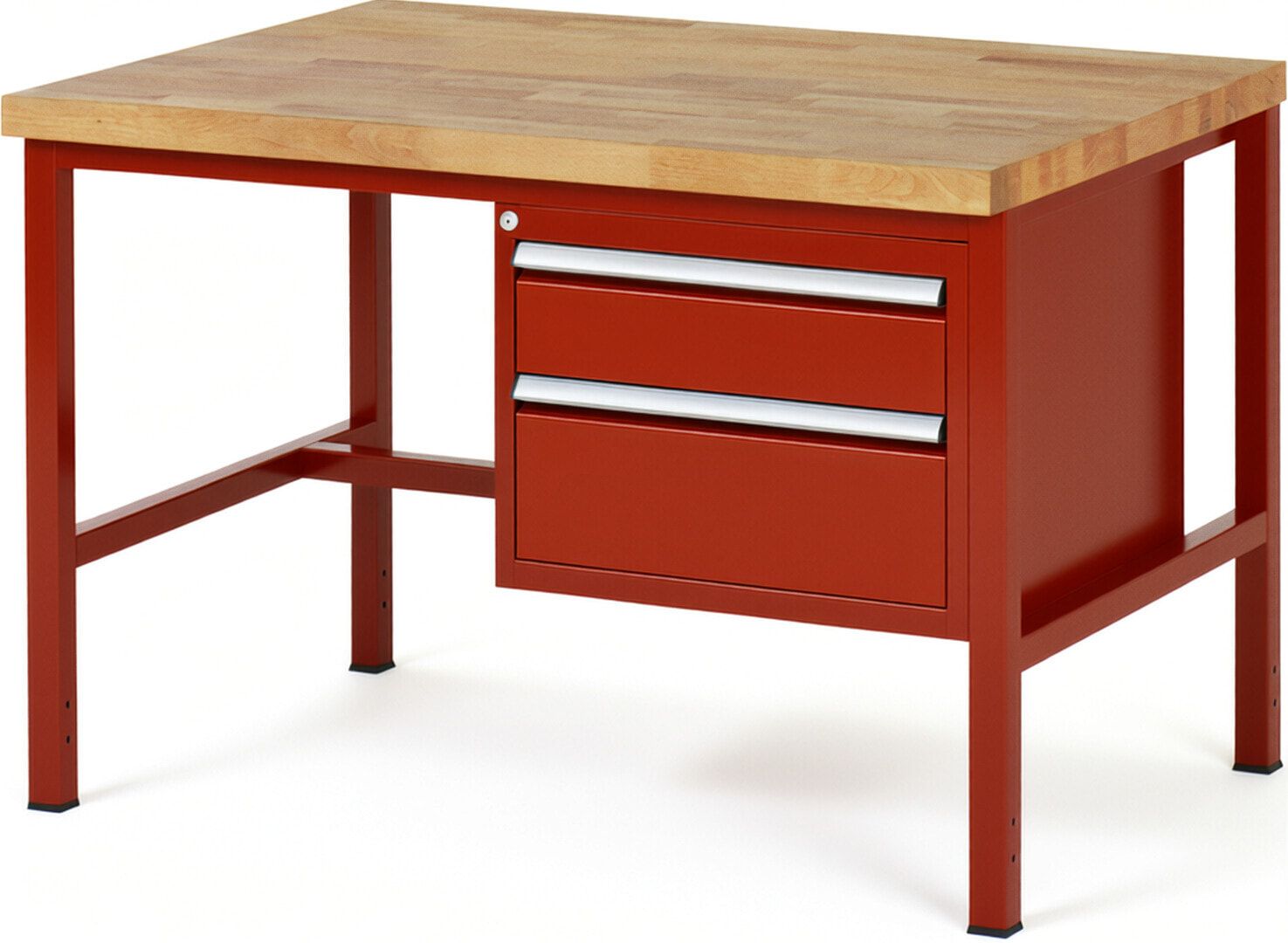 Werkbank - 2 Schubladen - Teilauszug - 150:1 / 210:1 - Höhe 840-1.040 mm - 1.250 x 900 mm - 1.250 kg - Buche - Anthrazitgrau