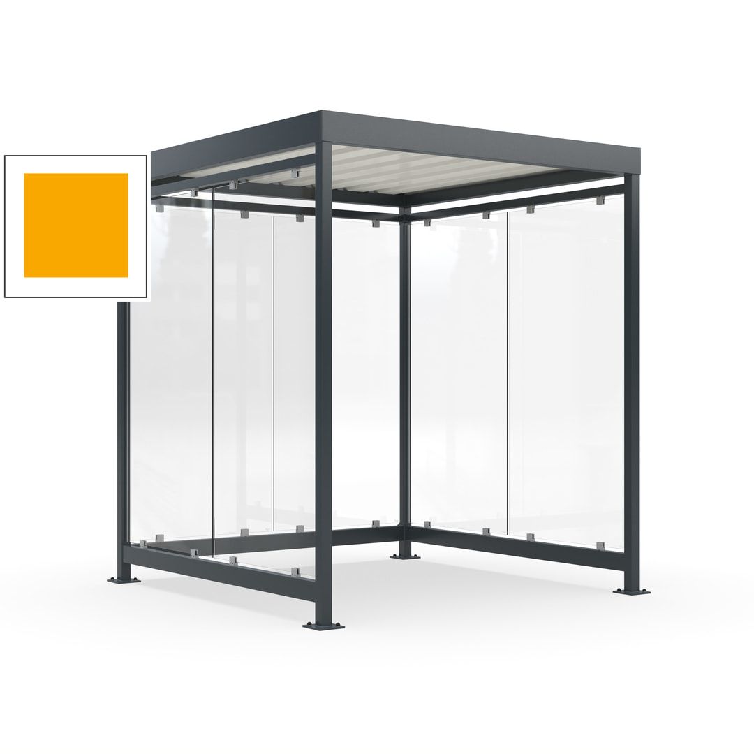 Raucherunterstand, Bushaltestelle, 6-7 Personen, 6 Wände, 2.510 x 2.165 x 2.165 mm (HxBxT), Achatgrau