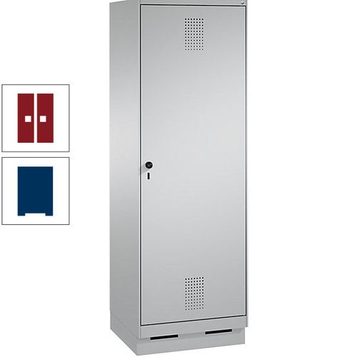 Doppel-Spind, Garderobenschrank, 1 Tür für 2 Abteile a 300 mm, Korpus anthrazitgrau, Türen anthrazitgrau, 1.800 x 600 x 500 mm (HxBxT)