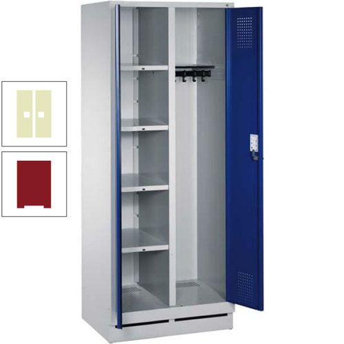 Mehrzweckschrank, Doppeltüren, Füße, 2 Abteile a 300 mm, Korpus anthrazitgrau, Tür anthrazitgrau, 1.800 x 600 x 500 mm (HxBxT)
