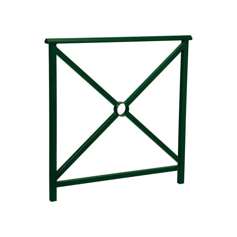 Geländer Kreuz und Kreis - 1.000 x 1.000 mm - abgerundeter Handlauf - Farbe enzianblau - Außengeländer Systemgeländer