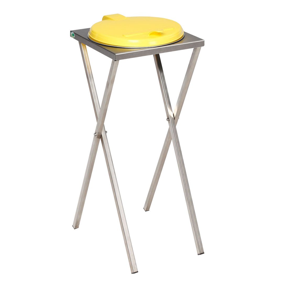 Scherenständer - Abfallsammler mit Klemmring - Volumen 120 l - 900 x 400 x 450 mm (HxBxT) - Edelstahl - blau