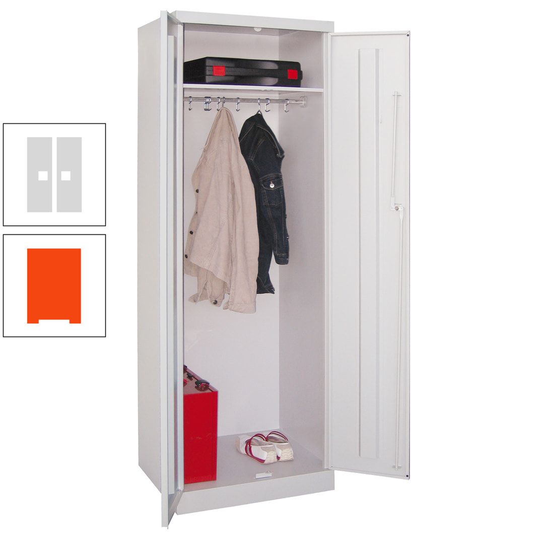 Garderobenschrank - 1 Fachboden - Kleiderstange - 1.800x600x500 mm (HxBxT) - Zylinderschloss - anthrazitgrau
