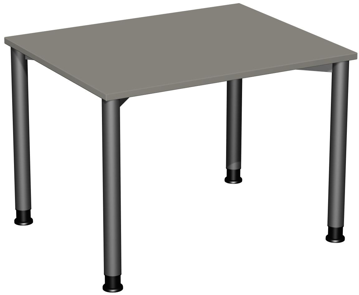 Schreibtisch - 4-Fuß Flex - Bürotisch - Höhe 680-800 mm - 1.000 x 800 mm (BxT) - Gestell anthrazit - Ahorn