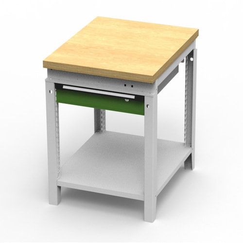 OTTOKIND Werkbank - Arbeitsplatte bündig - 850 x 605 x 750 mm (HxBxT) - Schublade - Ablageboden - lichtgrau