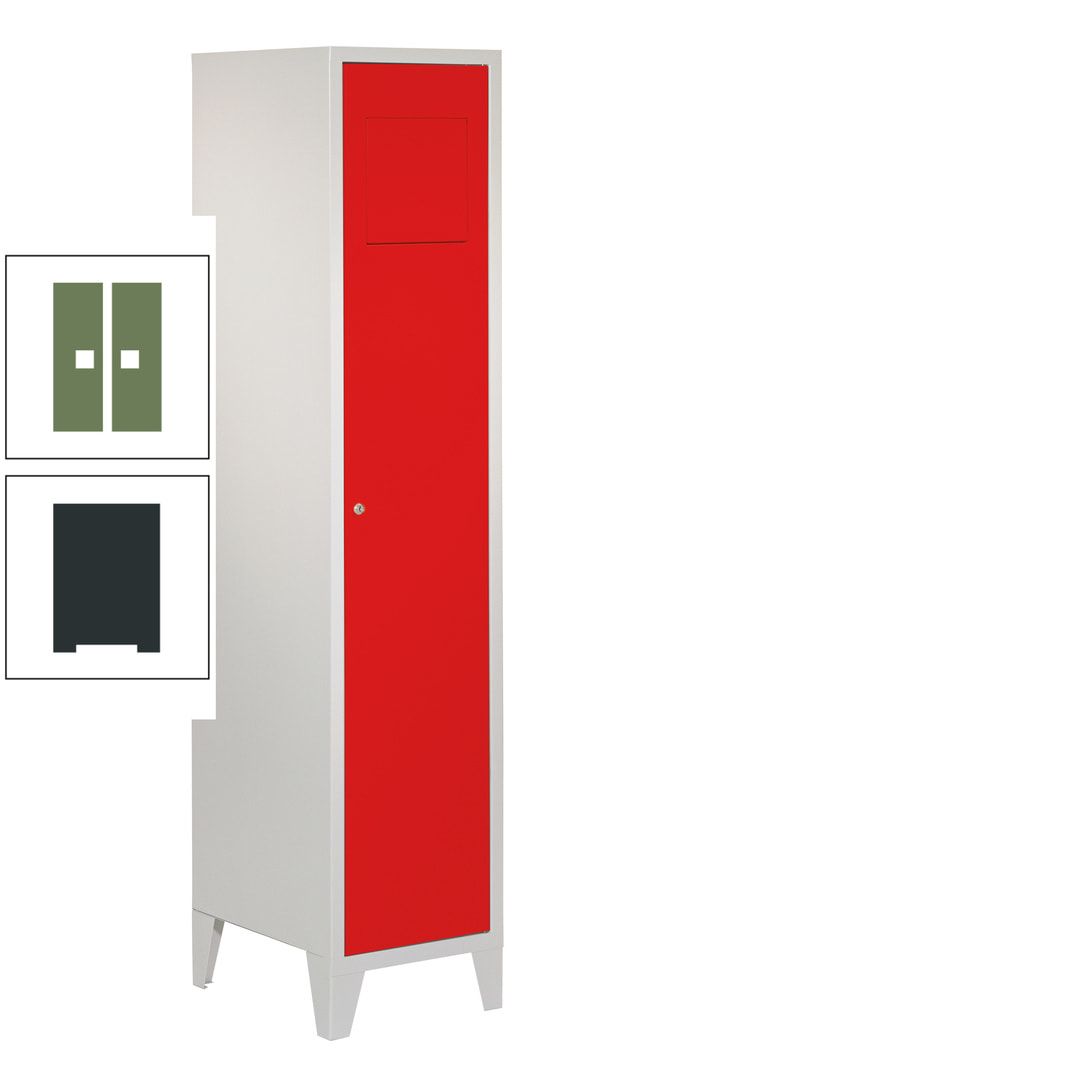 Wäschesammelschrank - 1.850 x 400 x 500 mm (HxBxT) - Füße - Drehriegel - anthrazitgrau