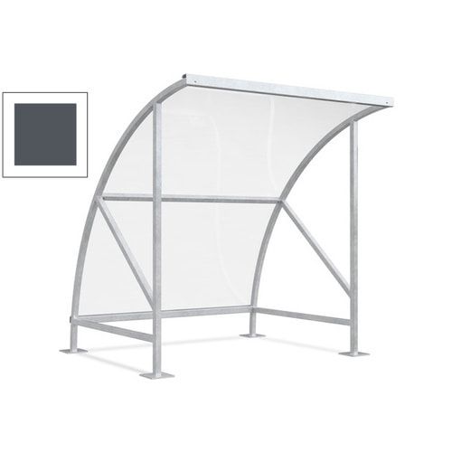 Fahrradunterstand - Fahrradgarage mit Bogendach - Stahl und Kunststoff - 2.290 x 2.090 x 2.100 mm (HxBxT) - Farbe Achatgrau