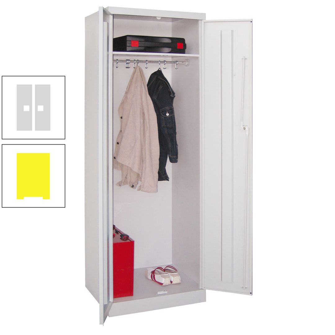 Garderobenschrank - 1 Fachboden - Kleiderstange - 1.800x600x500 mm (HxBxT) - Zylinderschloss - anthrazitgrau