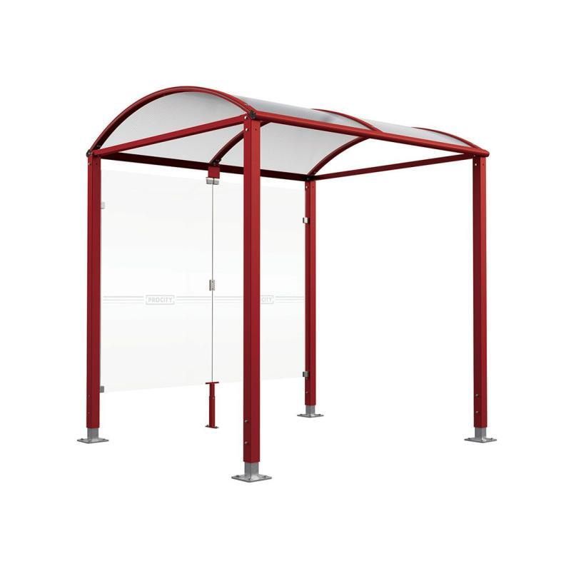 Fahrradunterstand, Fahrradüberdachung, Erweiterung, ESG, 2.635 x 2.500 x 2.090 mm (HxBxT), Bodenplatten, höhenverstellbar, Farbe enzianblau