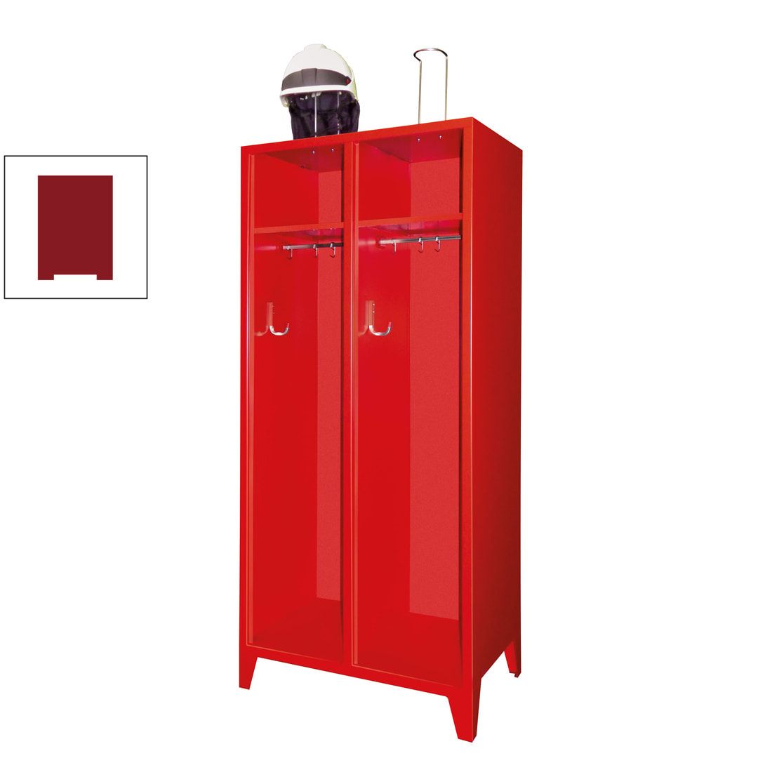 Feuerwehrschrank - 3 Abteile - offenes Ablagefach - 2.100 x 1.230 x 500 mm (HxBxT) - anthrazitgrau
