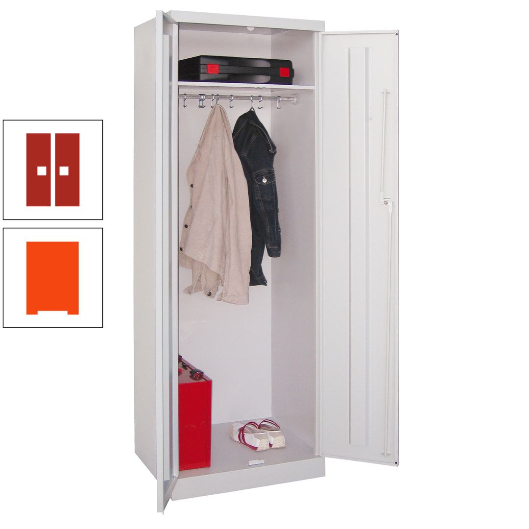 Garderobenschrank - 1 Fachboden - Kleiderstange - 1.800x600x500 mm (HxBxT) - Zylinderschloss - anthrazitgrau