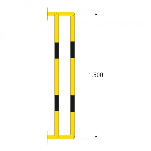 Rammschutz für Säulen - Fallrohre und Kabelschächte - für Wand- und Bodenmontage - 1.000 x 350 x 300 mm (HxBxT)