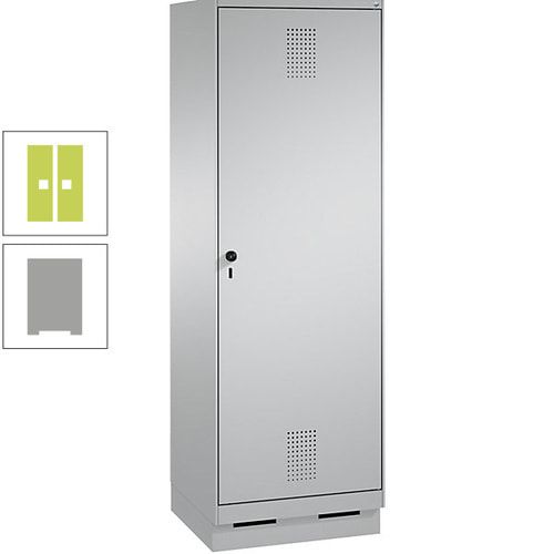 Doppel-Spind, Garderobenschrank, 1 Tür für 2 Abteile a 300 mm, Korpus anthrazitgrau, Türen anthrazitgrau, 1.800 x 600 x 500 mm (HxBxT)