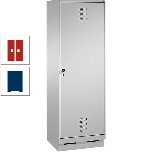 Doppel-Spind, Garderobenschrank, 1 Tür für 2 Abteile a 300 mm, Korpus anthrazitgrau, Türen anthrazitgrau, 1.800 x 600 x 500 mm (HxBxT)