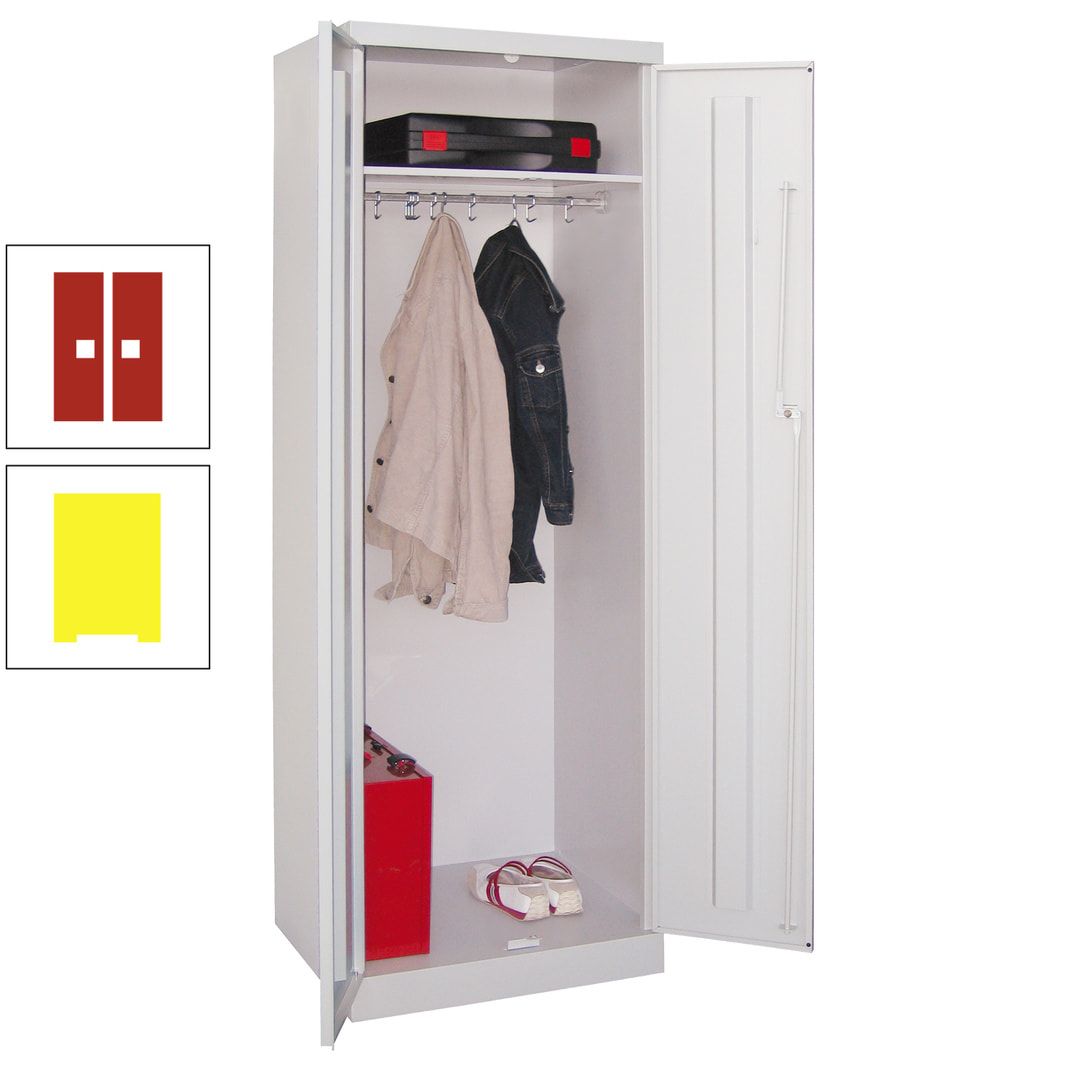 Garderobenschrank - 1 Fachboden - Kleiderstange - 1.800x600x500 mm (HxBxT) - Zylinderschloss - anthrazitgrau