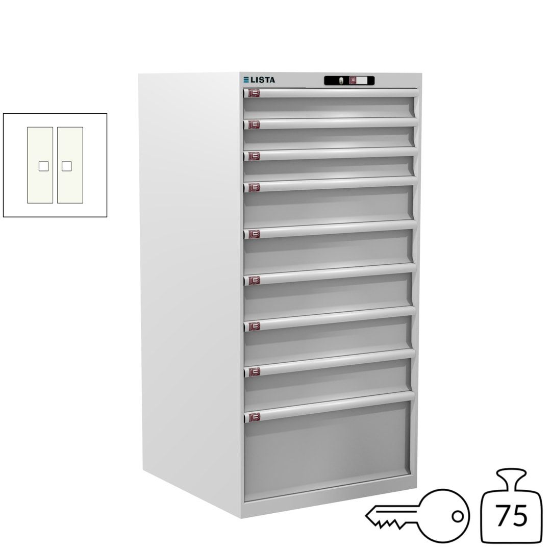Lista Schubladenschrank - 13.106.010 - 1.450x717x725 mm (HxBxT) - 9 Schubladen - 200 kg - Key Lock - lichtblau (RAL 5012)