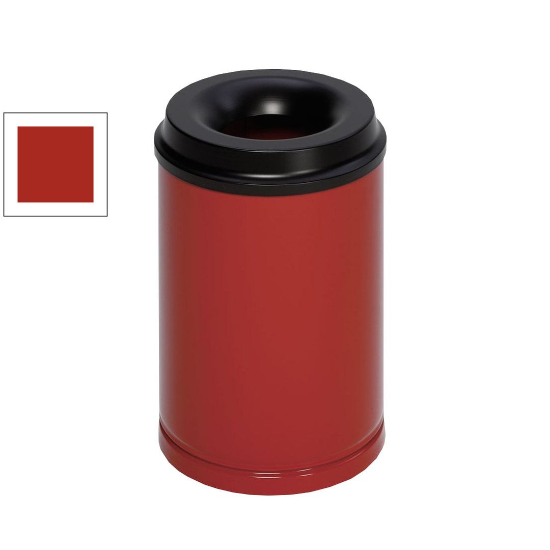 Edelstahl Papierkorb - feuersicher - Volumen 15 l - 370 x 250 x 250 mm (HxBxT) - 3 kg