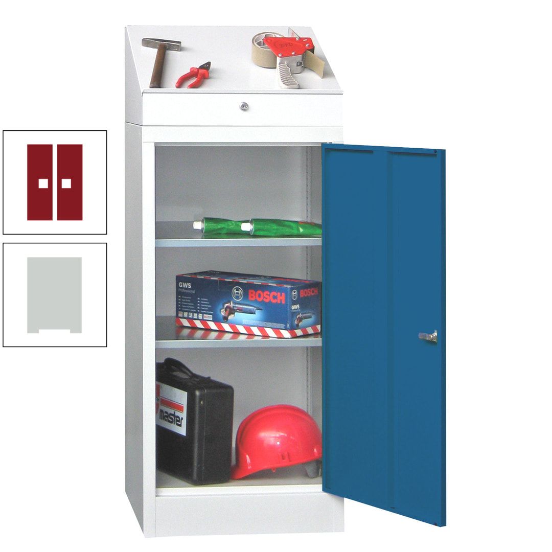 Stehpult mit Schrank - Vollblechtür - Zylinderschloss - 1.270x500x500 mm (HxBxT) - anthrazitgrau