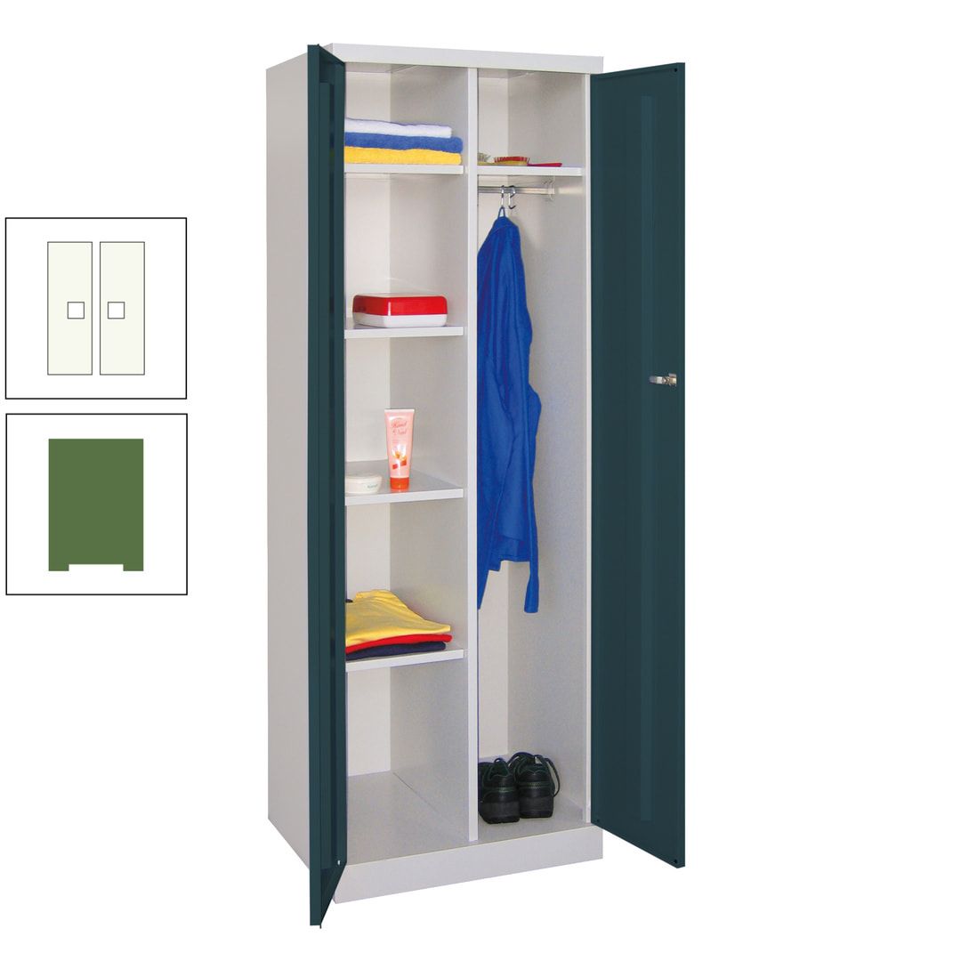 Kleiderschrank mit Sockel - Spind - 1 Abteil mit Trennwand - 1.800x600x500 mm (HxBxT) - Zylinderschloss - anthrazitgrau