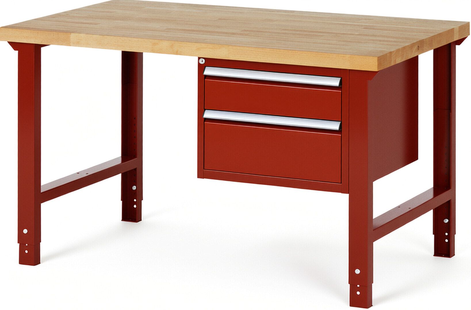 Werkbank - 2 Schubladen - Teilauszug - 150:1 / 210:1 - Höhe 790-1.140 mm - 1.500 x 900 mm (BxT) - 750 kg - Buche - Anthrazitgrau