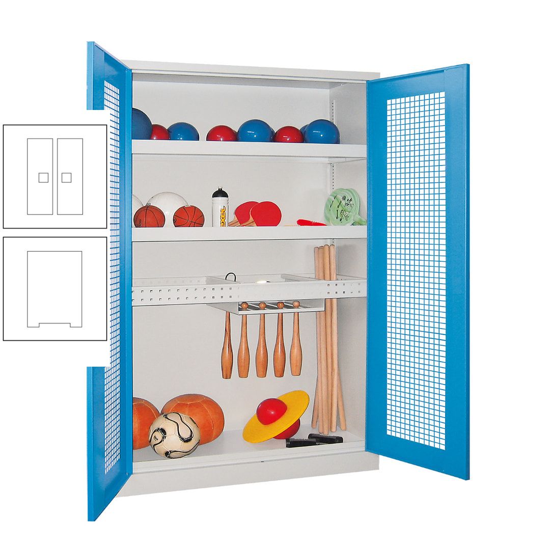 Sportschrank - Vollblechtüren - Variante 2 - 1.950x1.200x500 mm (HxBxT) - anthrazitgrau