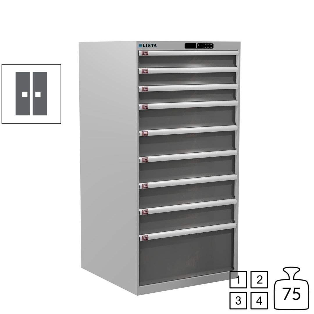 Lista Schubladenschrank - 13.106.010 - 1.450x717x725 mm (HxBxT) - 9 Schubladen - 200 kg - Key Lock - lichtblau (RAL 5012)