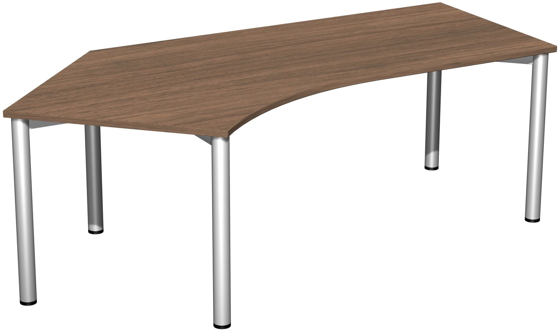 Winkel-Schreibtisch - Winkel links - 4-Fuß Flex - 720 x 2.166 x 1.130 mm (HxBxT) - Gestell anthrazit - Ahorn