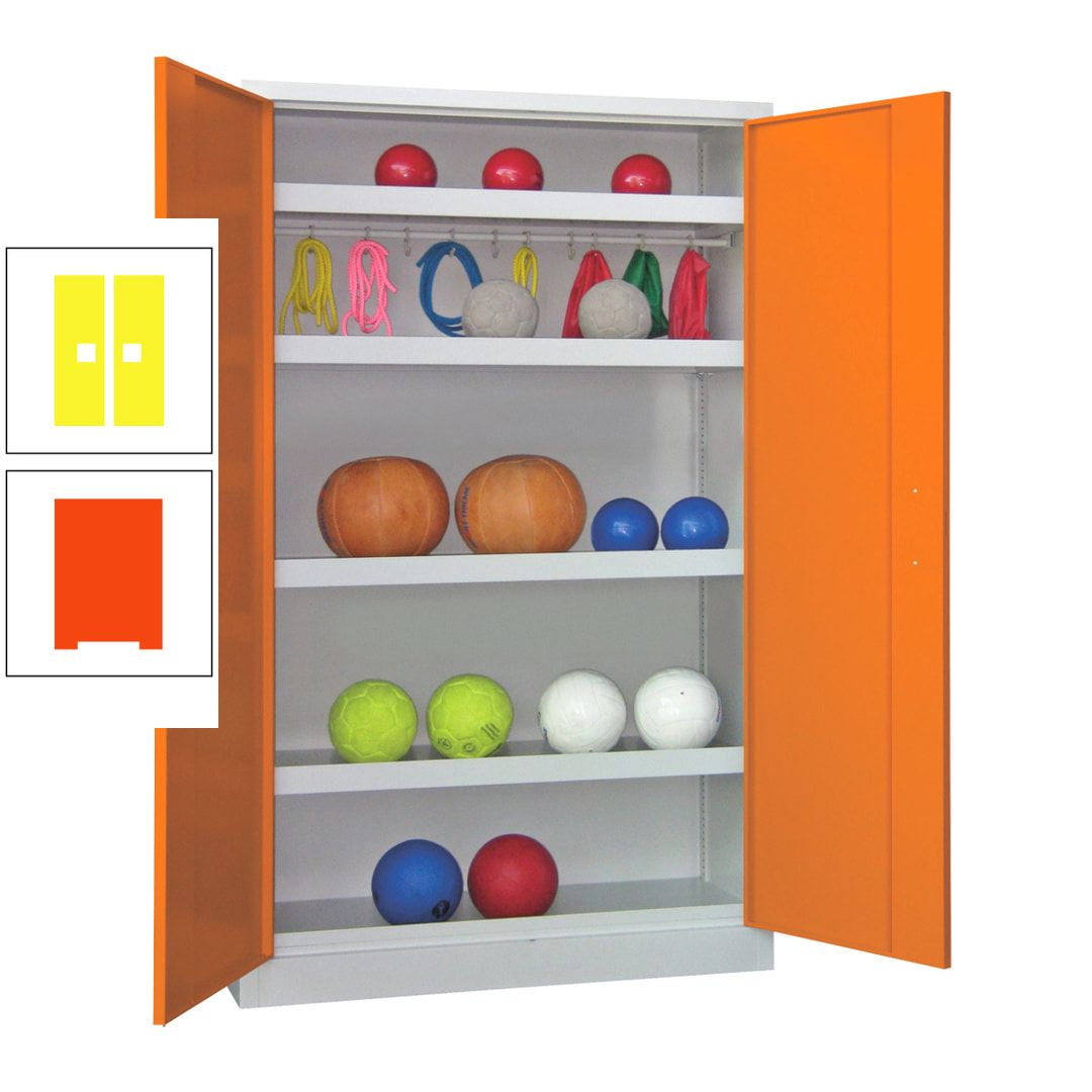 Ballschrank - Vollblechtüren - 4 Böden - 1 Hakenleiste - 1.950x1.200x500 mm (HxBxT) - anthrazitgrau