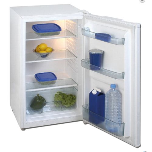 Vollraumkühlschrank, 79 l, Gefrierfach,Türanschlag wechselbar, Obst/Gemüsebehälter 2 Einlegeböden, 2 Türfächer, 845 x 450 x 450 mm (HxBxT), weiß