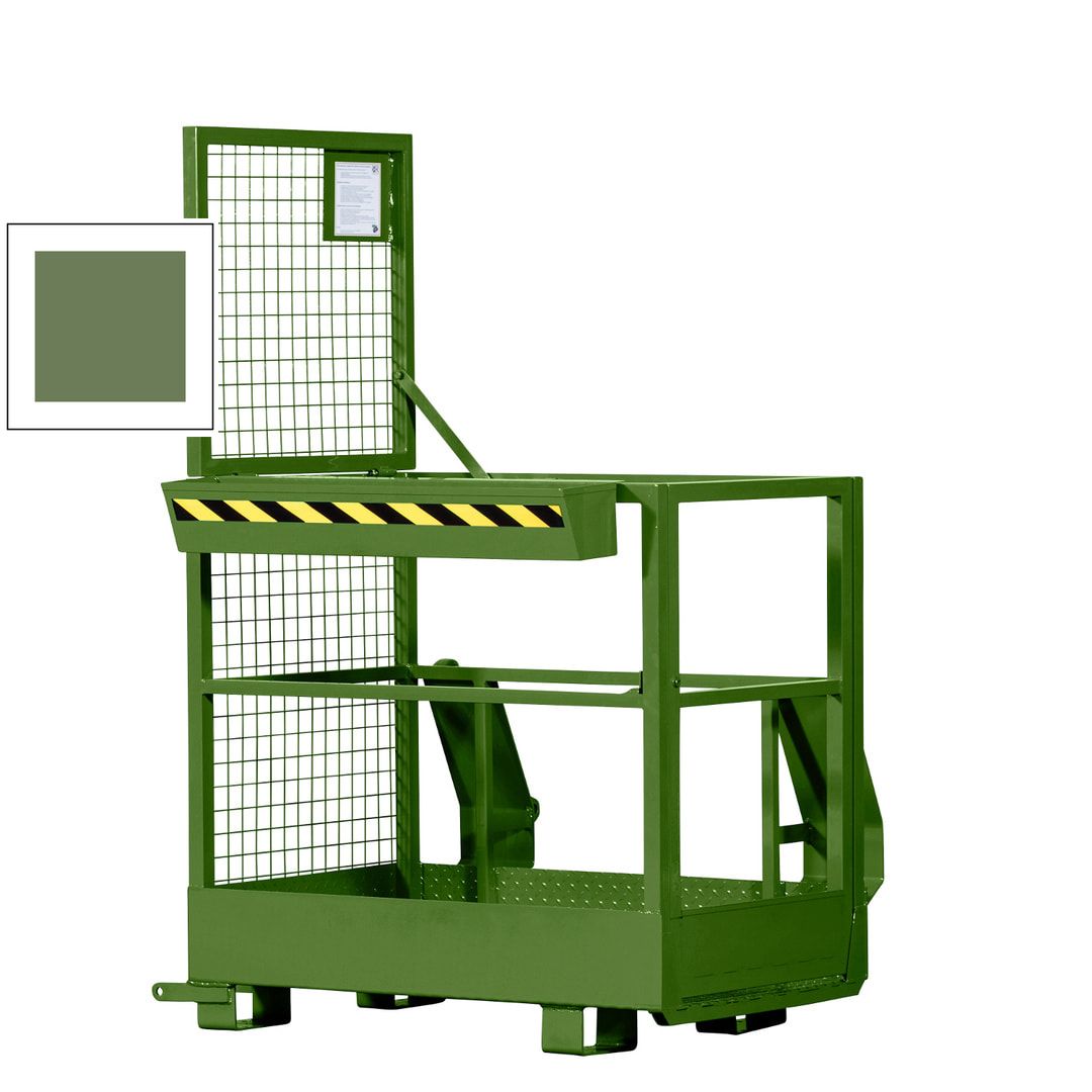 Arbeitsbühne - Frontlader und Stapler - Arbeitskorb - Montagebühne - Staplerkorb - Traglast 240 kg - 1.900 x 800 x 1.200 mm (HxBxT) - enzianblau
